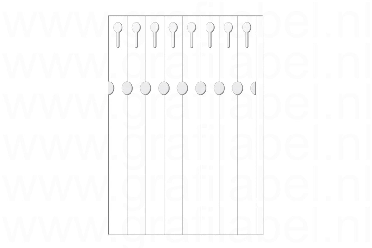 Wit Sleufetiket / Plantenlabel A4 laservel (polyester) 25x2,5cm - 8 per vel