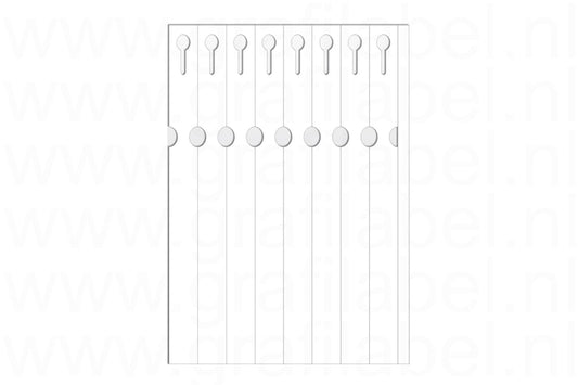 Wit Sleufetiket / Plantenlabel A4 laservel (polyester) 25x2,5cm - 8 per vel