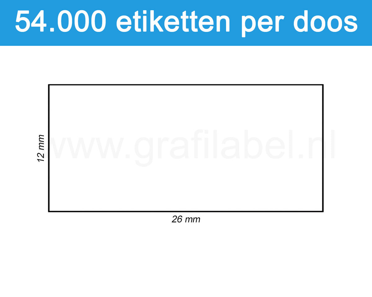 Prijsetiket wit 26x12mm - permanente belijming - doos à 36 rol à 1.500 etiketten