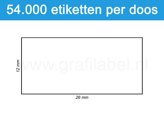 Prijsetiket wit 26x12mm - permanente belijming - doos à 36 rol à 1.500 etiketten