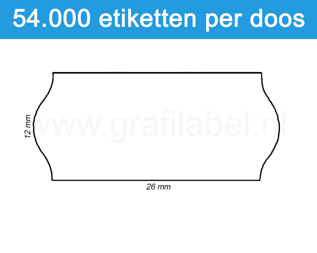 Prijsetiket wit 26x12mm - permanente belijming - doos à 36 rol à 1.500 etiketten