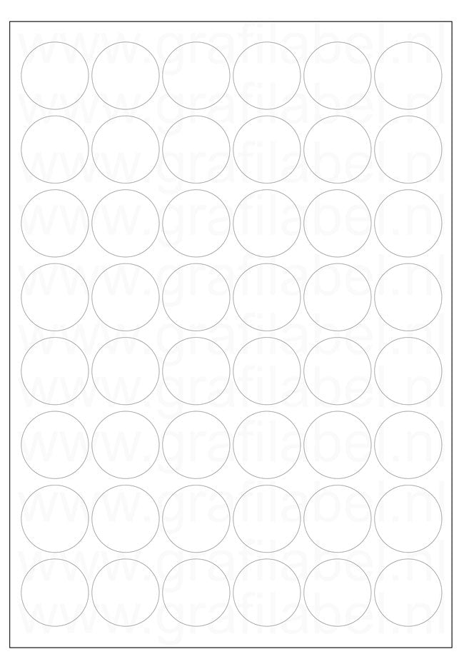 Wit A4 etiket / Laservel -- Ø32mm-rond - 48 per vel permanent (doos à 200 vel)