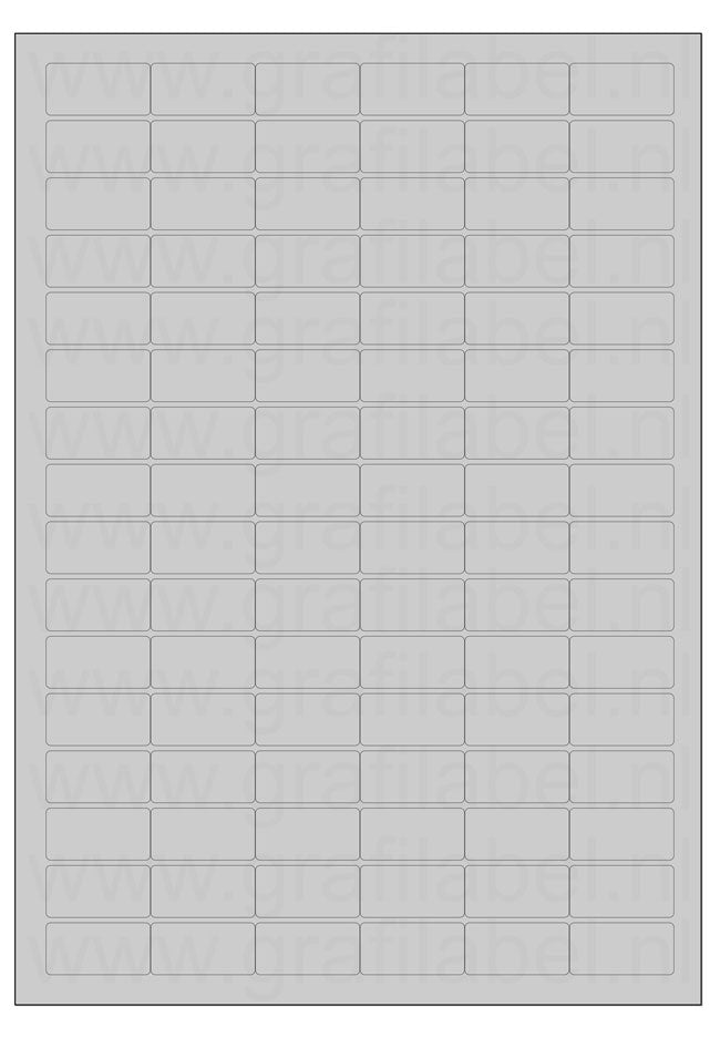 Polyester A4 etiket / Laservel Aluminium zilver mat - 32x16mm - 96 per vel - permanent (doos à 200 vel)