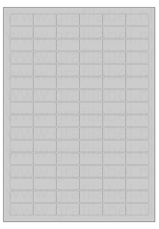 Polyester A4 etiket / Laservel Aluminium zilver mat - 32x16mm - 96 per vel - permanent (doos à 200 vel)