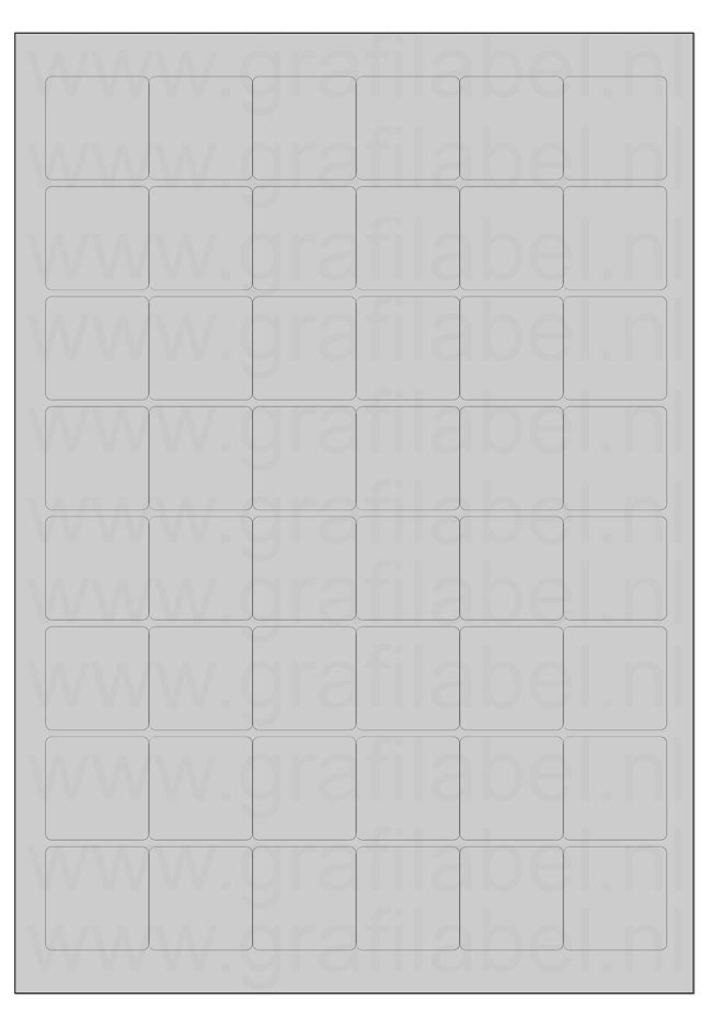 Polyester A4 etiket / Laservel Aluminium zilver mat - 32x32mm - 48 per vel - permanent (doos à 200 vel)