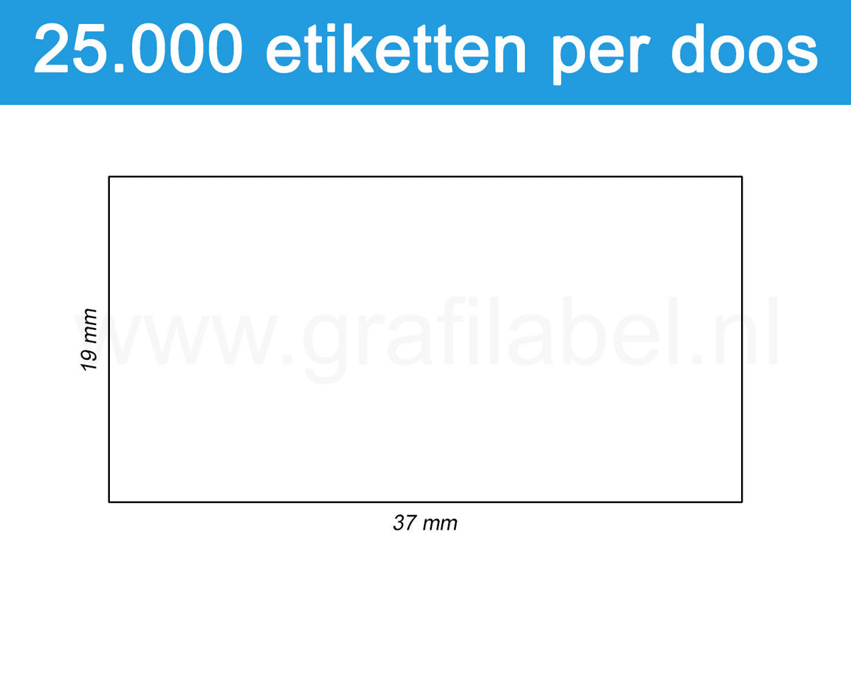 Prijsetiket wit 37x19mm - permanente belijming - doos à 25 rol à 1.000 etiketten