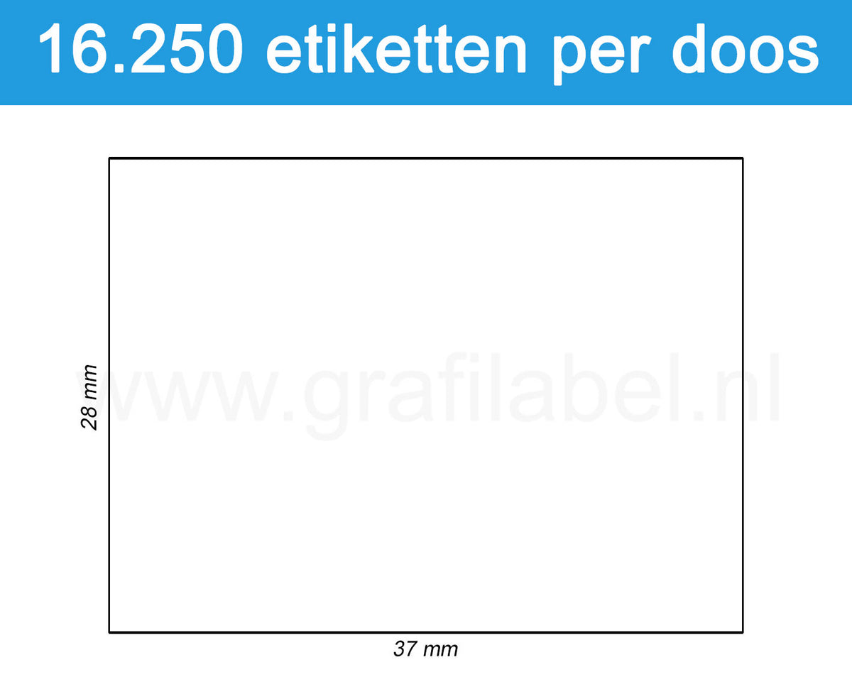 Prijsetiket wit 37x28mm - permanente belijming - doos à 25 rol à 650 etiketten