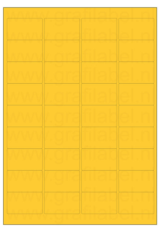 Geel A4 etiket / Laservel 48,3x29,7mm - 36 per vel permanent (doos à 200 vel)