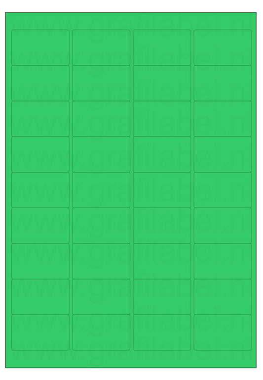 Groen A4 etiket / Laservel 48,3x29,7mm - 36 per vel permanent (doos à 200 vel)