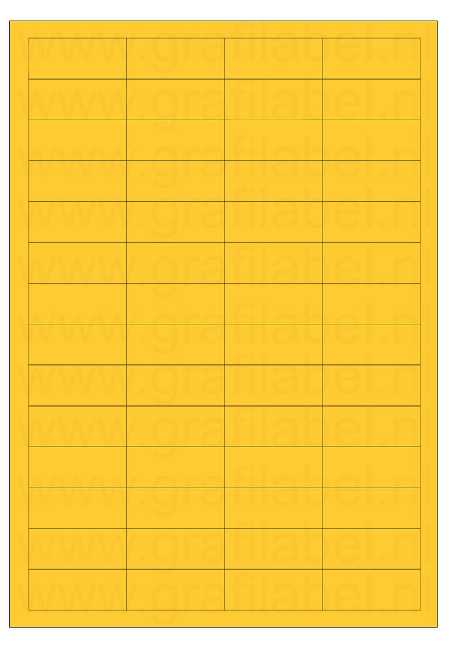 Geel A4 etiket / Laservel -- 48x20mm -- 56 per vel permanent (doos à 200 vel)