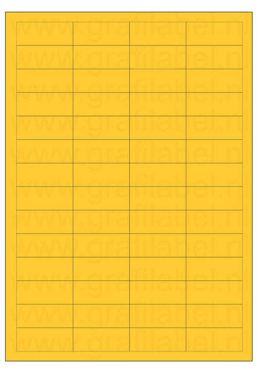 Geel A4 etiket / Laservel -- 48x20mm -- 56 per vel permanent (doos à 200 vel)