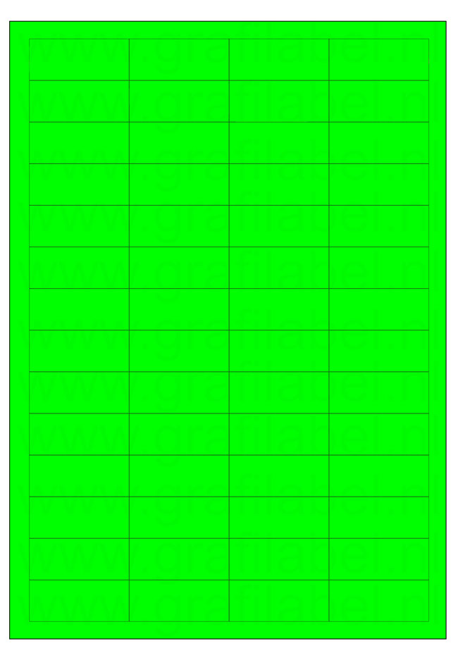 Fluor groen A4 etiket / Laservel 48x20mm - 56 per vel permanent (doos à 200 vel)