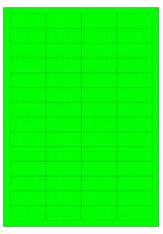 Fluor groen A4 etiket / Laservel 48x20mm - 56 per vel permanent (doos à 200 vel)