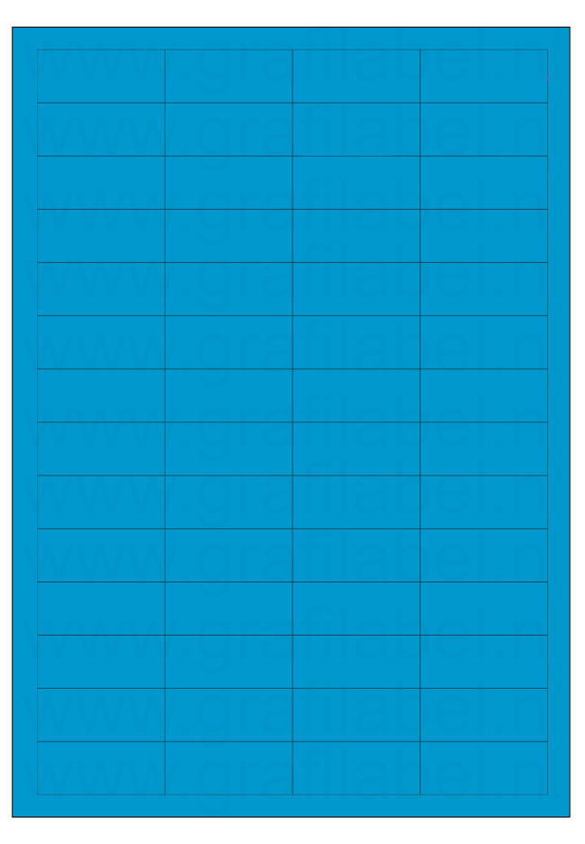 Blauw A4 etiket / Laservel -- 48x20mm -- 56 per vel permanent (doos à 200 vel)