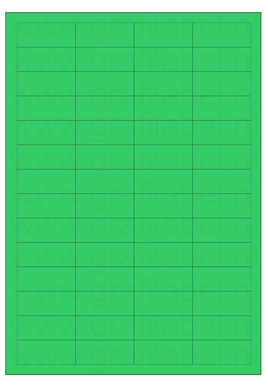 Groen A4 etiket / Laservel -- 48x20mm -- 56 per vel permanent (doos à 200 vel)