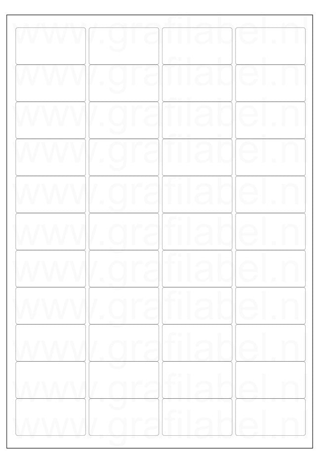 Polyester A4 etiket / Laservel Transparant glanzend - 48x25,4mm - 44 per vel - permanent (doos à 200 vel)