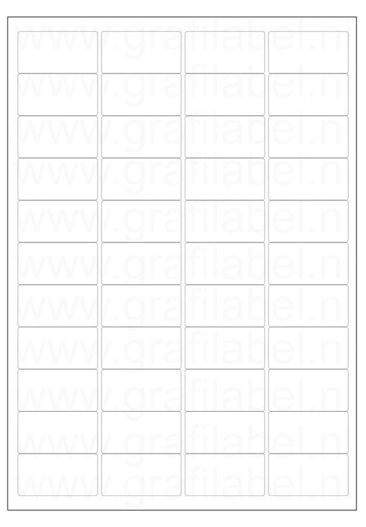 Polyester A4 etiket / Laservel Transparant glanzend - 48x25,4mm - 44 per vel - permanent (doos à 200 vel)