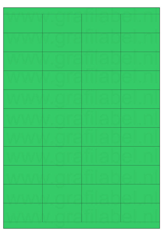 Groen A4 etiket / Laservel 52,5x25,4mm - 44 per vel permanent (doos à 200 vel)