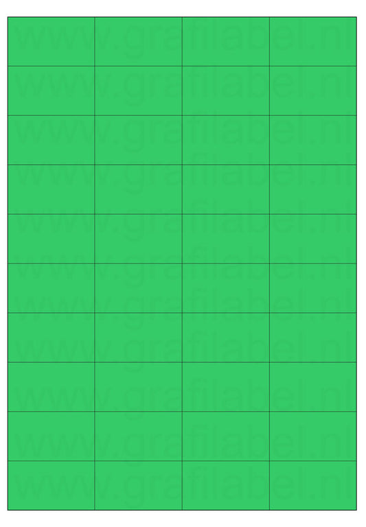 Groen A4 etiket / Laservel 52,5x29,7mm - 40 per vel permanent (doos à 200 vel)