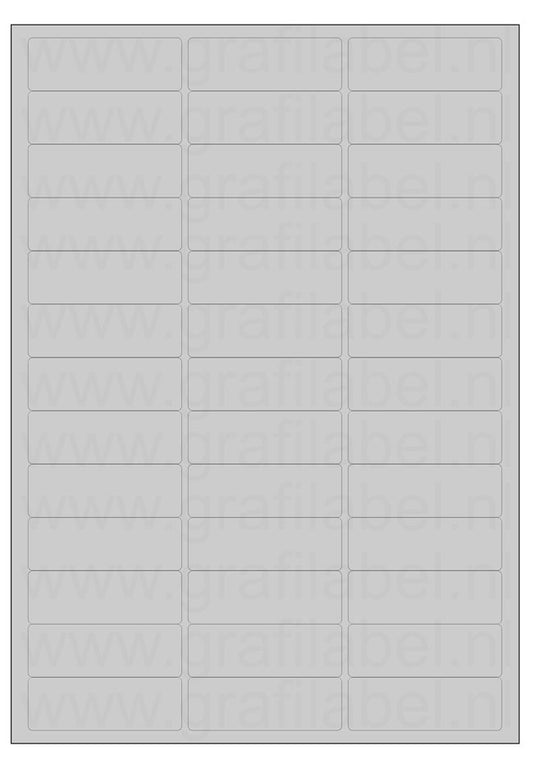 Polyester A4 etiket / Laservel Aluminium zilver mat - 63,5x22mm - 39 per vel - permanent (doos à 200 vel)