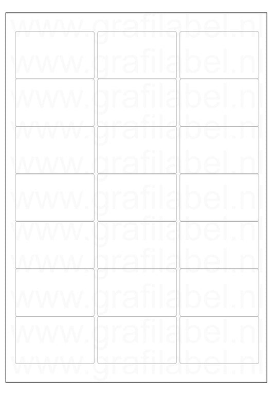 Wit A4 etiket / Laservel 63,5x38,1mm - 21 per vel permanent (doos à 200 vel)