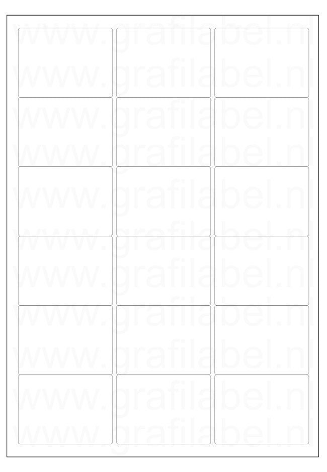 Wit A4 etiket / Laservel - 63,5x46,6mm - 18 per vel diepvries (doos à 500 vel)