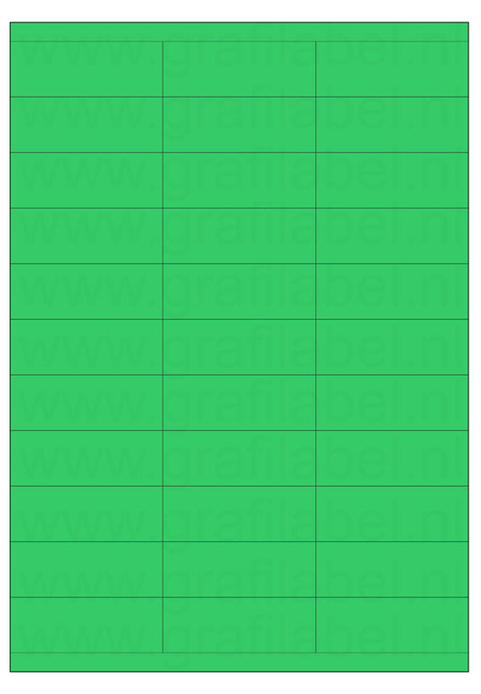Groen A4 etiket / Laservel 70x25,4mm - 33 per vel permanent (doos à 200 vel)