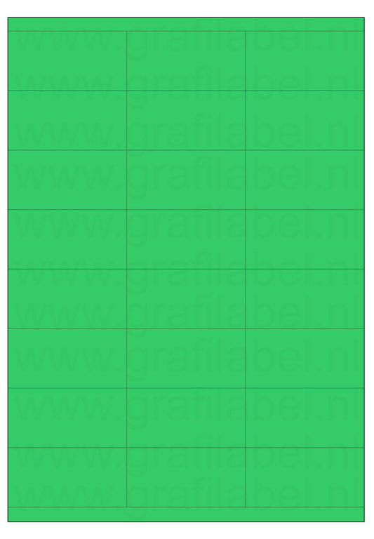 Groen A4 etiket / Laservel -- 70x35mm -- 24 per vel permanent (doos à 200 vel)