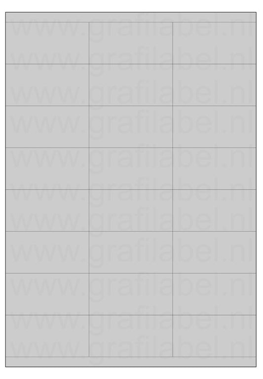 Polyester A4 etiket / Laservel Aluminium zilver mat - 70x35mm - 24 per vel - permanent (doos à 200 vel)