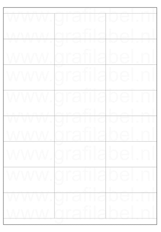 Polyester A4 etiket / Laservel - Wit mat - 70x35mm - 24 per vel - extra permanent (doos à 200 vel)