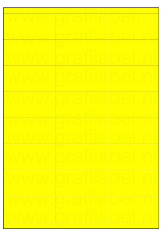 Fluor geel A4 etiket / Laservel 70x35mm - 24 per vel permanent (doos à 200 vel)
