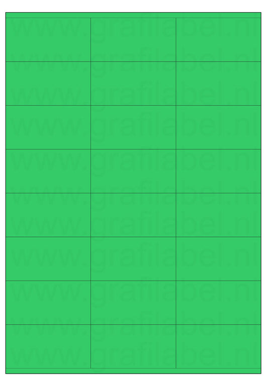 Groen A4 etiket / Laservel -- 70x36mm -- 24 per vel permanent (doos à 200 vel)