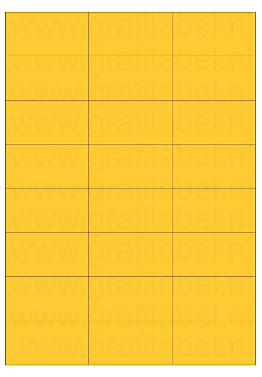 Geel A4 etiket / Laservel 70x37,1mm - 24 per vel permanent (doos à 200 vel)