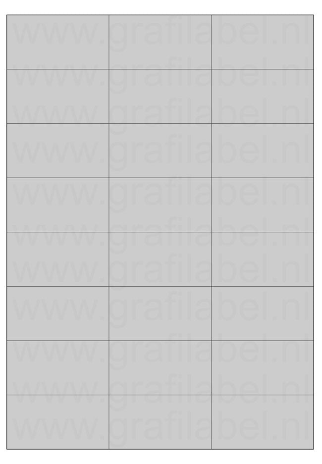 Polyester A4 etiket / Laservel Aluminium zilver mat - 70x37,1mm - 24 per vel - permanent (doos à 200 vel)