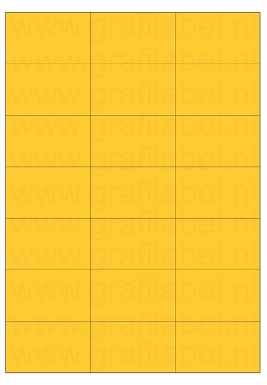 Geel A4 etiket / Laservel 70x42,4mm - 21 per vel permanent (doos à 200 vel)