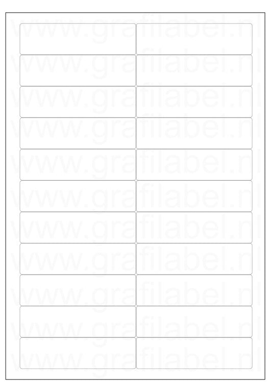 Polyester A4 etiket / Laservel Transparant mat - 94x25,4mm - 22 per vel - permanent (doos à 200 vel)