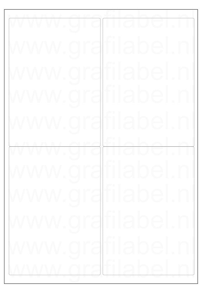 Polyester A4 etiket / Laservel Transparant glanzend - 99,1x139mm - 4 per vel - permanent (doos à 200 vel)