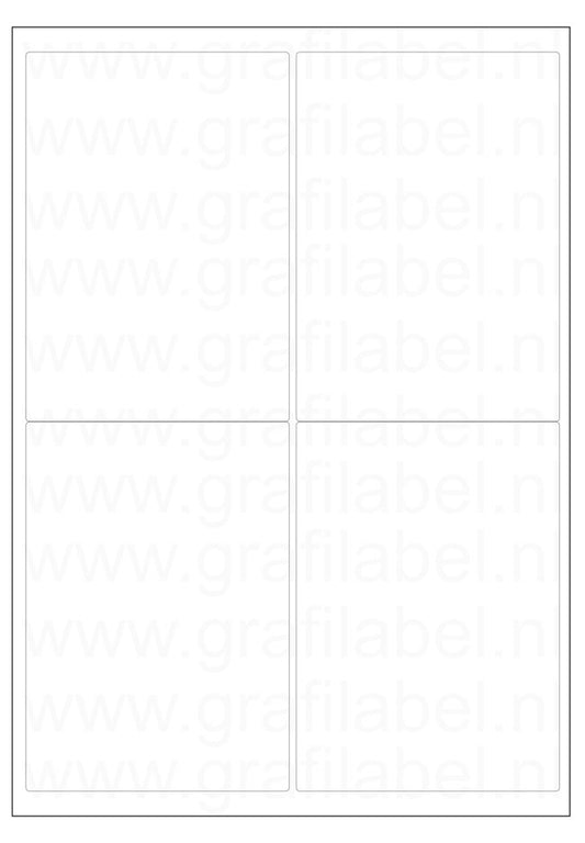Wit A4 etiket / Laservel 99,1x139mm - 4 per vel permanent (doos à 1.000 vel)