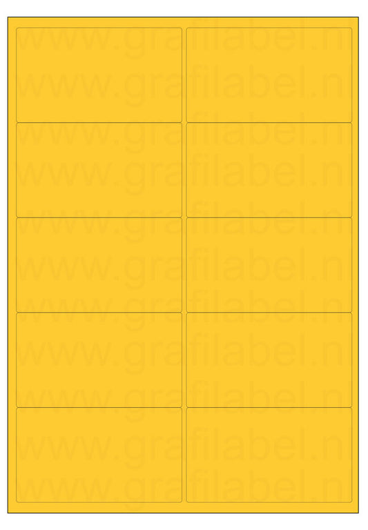 Geel A4 etiket / Laservel 99,1x56,8mm - 10 per vel permanent (doos à 200 vel)