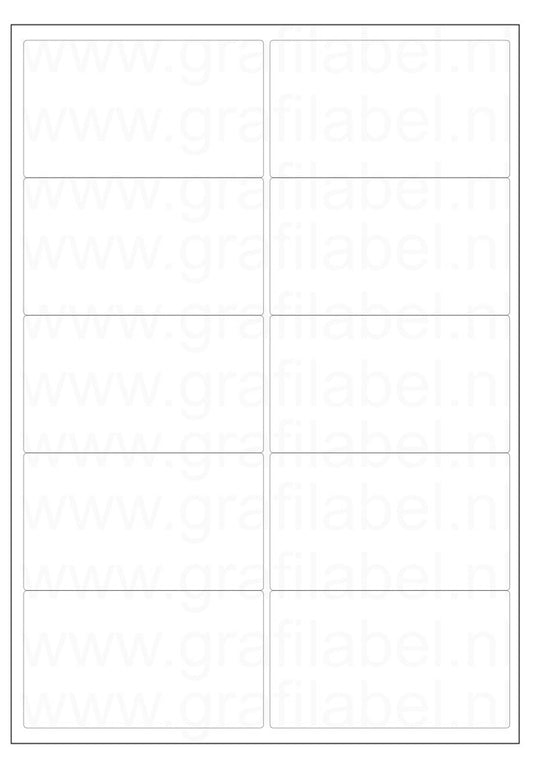 Wit A4 etiket / Laservel 99,1x56,8mm - 10 per vel permanent (doos à 200 vel)
