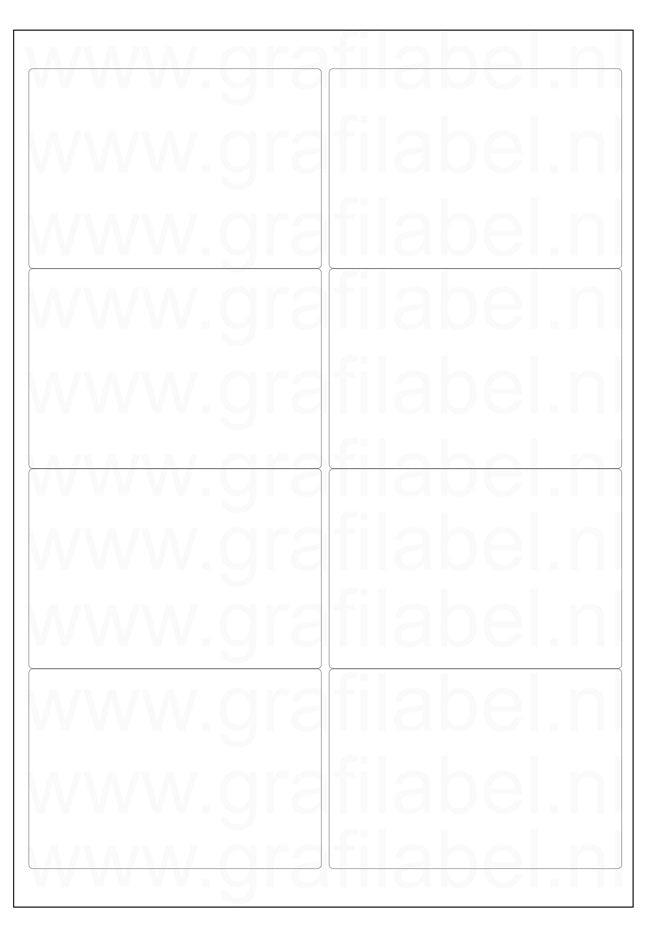 Polyester A4 etiket / Laservel Wit mat - 99,1x67,7mm - 8 per vel - extra permanent (doos à 200 vel)
