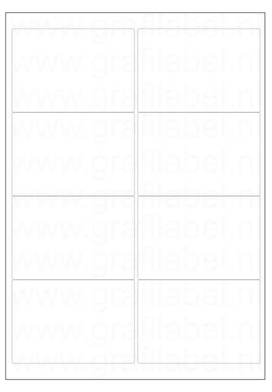 Wit A4 etiket / Laservel 99,1x67,7mm - 8 per vel extra permanent (doos à 500 vel)