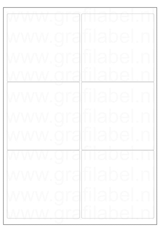 Wit A4 etiket / Laservel 99,1x93,2mm - 6 per vel permanent (doos à 1.000 vel)