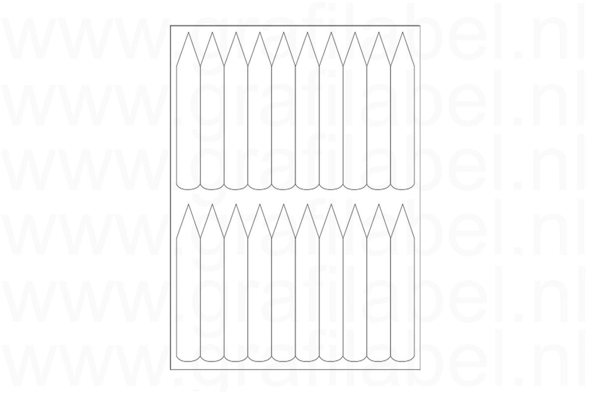 Steeketiket / Plantenlabel A4 laservel (polyester) 12 x 2 cm - 20 per vel