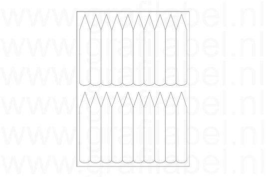 Steeketiket / Plantenlabel A4 laservel (polyester) 12 x 2 cm - 20 per vel