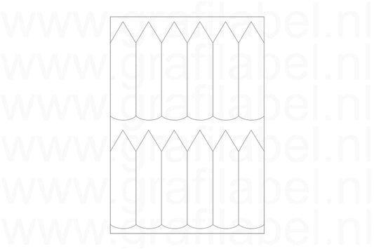 Steeketiket / Plantenlabel A4 laservel (polyester) 13,5 x 3,5 cm - 12 per vel