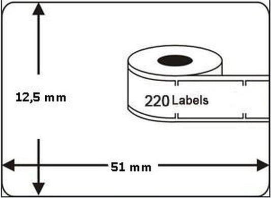 Dymo compatible label 51x12,5mm - 99017