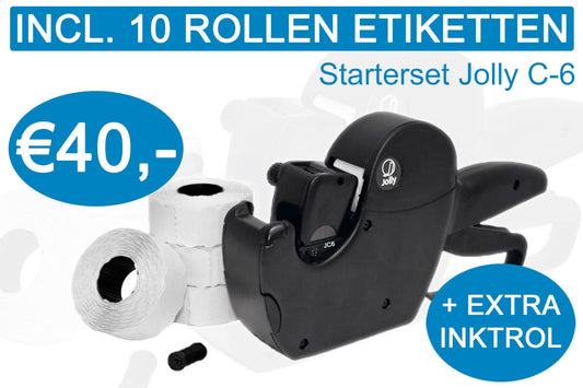 Prijstang starterset Jolly C6 incl. 10 rol etiketten + extra inktrol