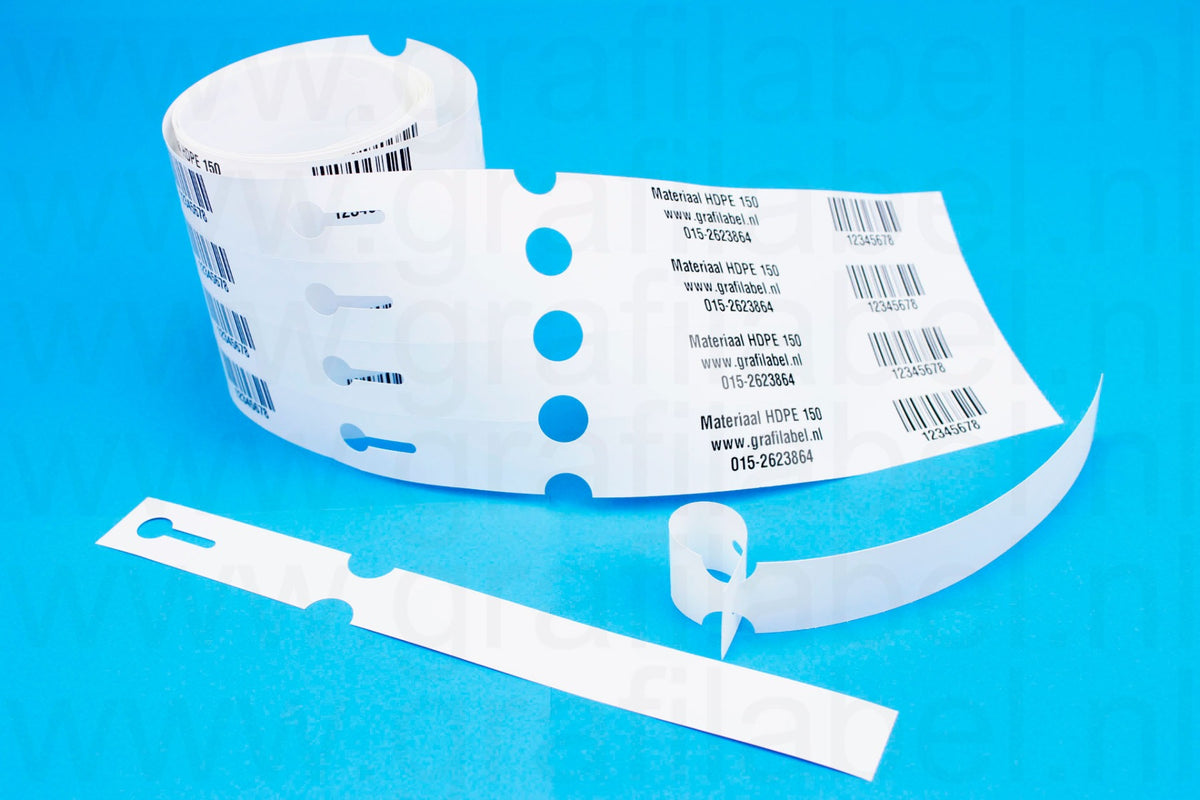 Wit Sleufetiket / Plantenlabel HDPE150 - 20 x 2,5cm (4 baans)