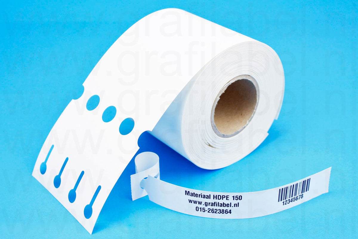 Wit Sleufetiket / Plantenlabel HDPE150 - 25 x 2,5cm (4 baans)